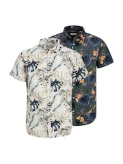 JACK & JONES White Floral Shirts 2 Pack - Image 1 of 3