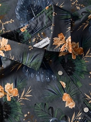 JACK & JONES Grey Hawaiian Resort Short Sleeve 100% Cotton Shirt - Image 6 of 6