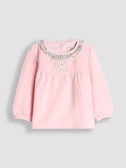 JoJo Maman Bébé Pink Bow Character Appliqué Jersey Pyjamas - Image 2 of 5