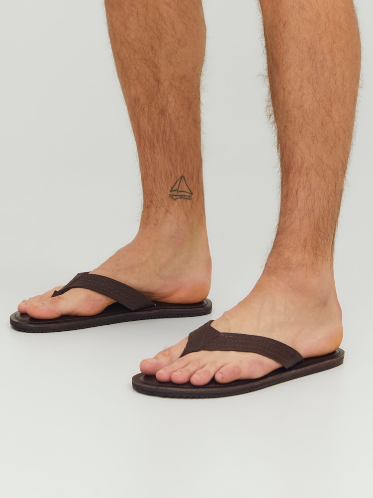 JACK & JONES Brown Leather Sandals - Image 1 of 6