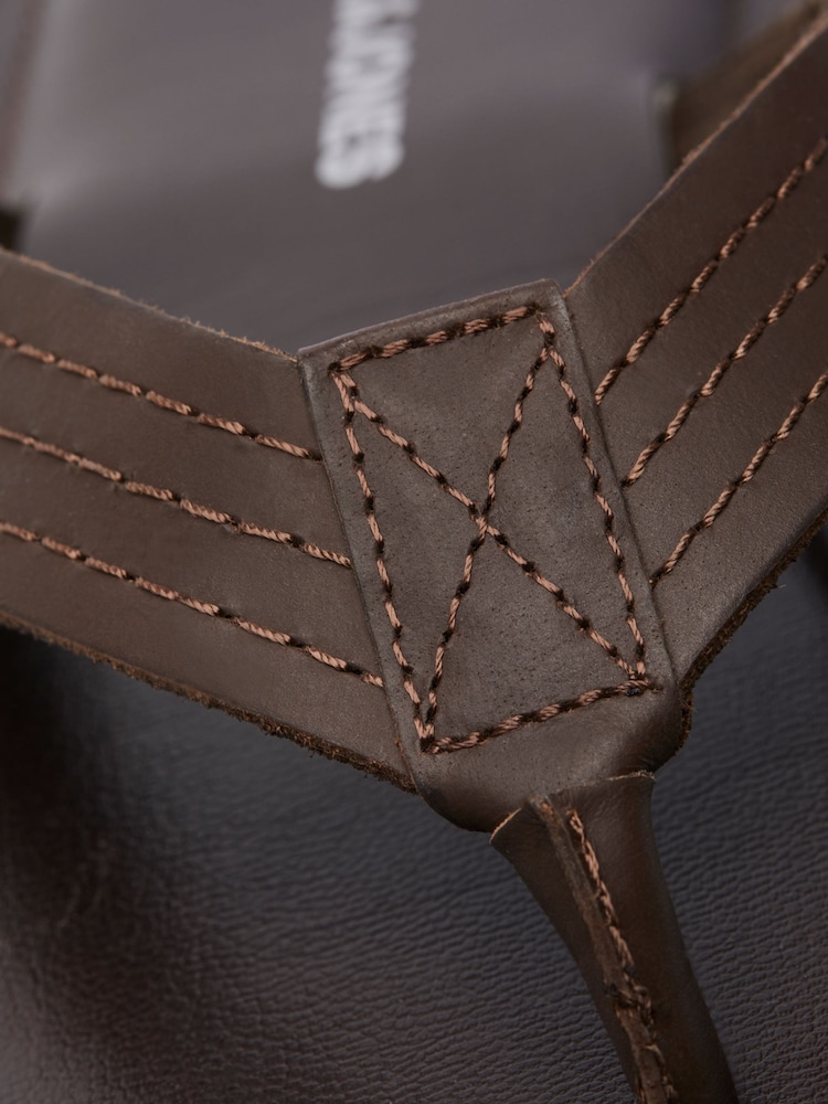 JACK & JONES Brown Leather Sandals - Image 6 of 6