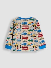 JoJo Maman Bébé Blue Transport Mix And Match 2 Pack Pyjamas - Image 7 of 10