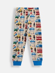 JoJo Maman Bébé Blue Transport Mix And Match 2 Pack Pyjamas - Image 8 of 10