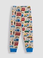 JoJo Maman Bébé Blue Transport Mix And Match 2 Pack Pyjamas - Image 9 of 10