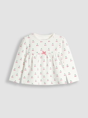 JoJo Maman Bébé Pink Cherry 2 Pack Jersey Pyjamas - Image 2 of 11