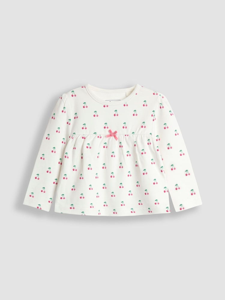 JoJo Maman Bébé Pink Cherry 2 Pack Jersey Pyjamas - Image 2 of 11