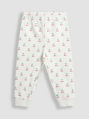 JoJo Maman Bébé Pink Cherry 2 Pack Jersey Pyjamas - Image 4 of 11