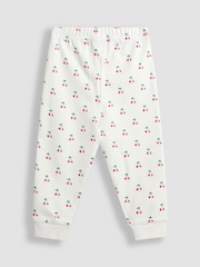 JoJo Maman Bébé Pink Cherry 2 Pack Jersey Pyjamas - Image 5 of 11