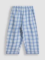 JoJo Maman Bébé Blue Fox Woven Check Character Pyjamas - Image 4 of 6