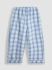 JoJo Maman Bébé Blue Fox Woven Check Character Pyjamas - Image 5 of 6