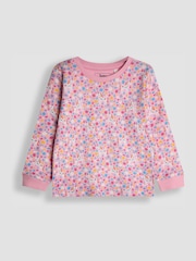JoJo Maman Bébé Pink Unicorn 2 Pack Jersey Pyjamas - Image 6 of 10