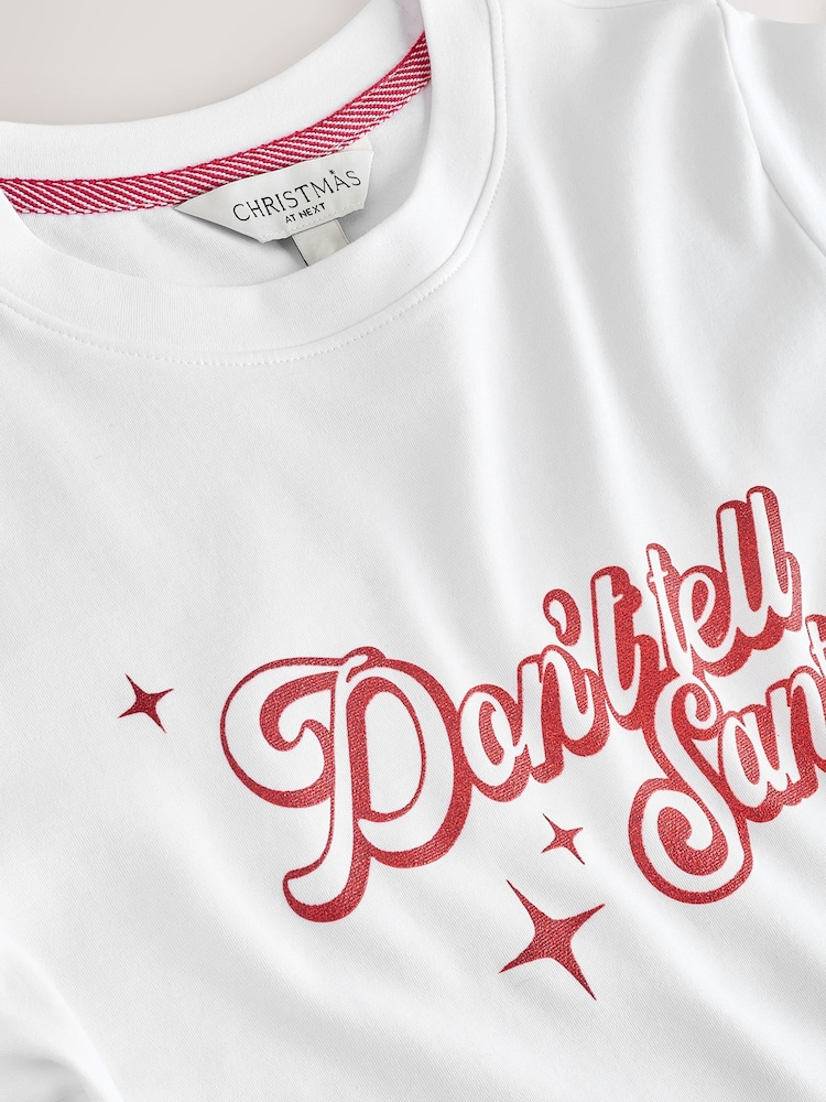 Branco - Festive Santa Slogan Short Sleeve T-Shirt - Imagem 2 de 3