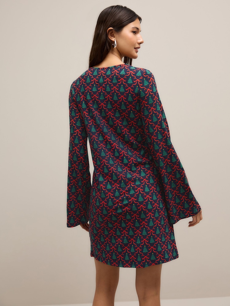 white christmas dresses Forest Green Velvet Ruched Bell Sleeve Maternity Dress – PinkBlush