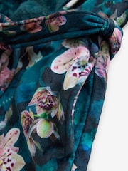 B by Ted Baker Teal Blue Floral Cosy Robe - Image 9 of 10