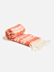 Oliver Bonas Orange Amina Reversible Check Cosy Throw - Image 2 of 6