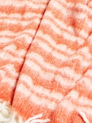 Oliver Bonas Orange Amina Reversible Check Cosy Throw - Image 4 of 6