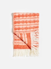 Oliver Bonas Orange Amina Reversible Check Cosy Throw - Image 6 of 6