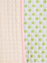 Oliver Bonas Pink Marina Sun Tile Reversible Cotton Bedspread - Image 2 of 5