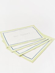 Oliver Bonas Set of 4 White Fiesta Embroidered Placemats - Image 1 of 4