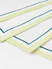 Oliver Bonas Set of 4 White Fiesta Embroidered Placemats - Image 3 of 4