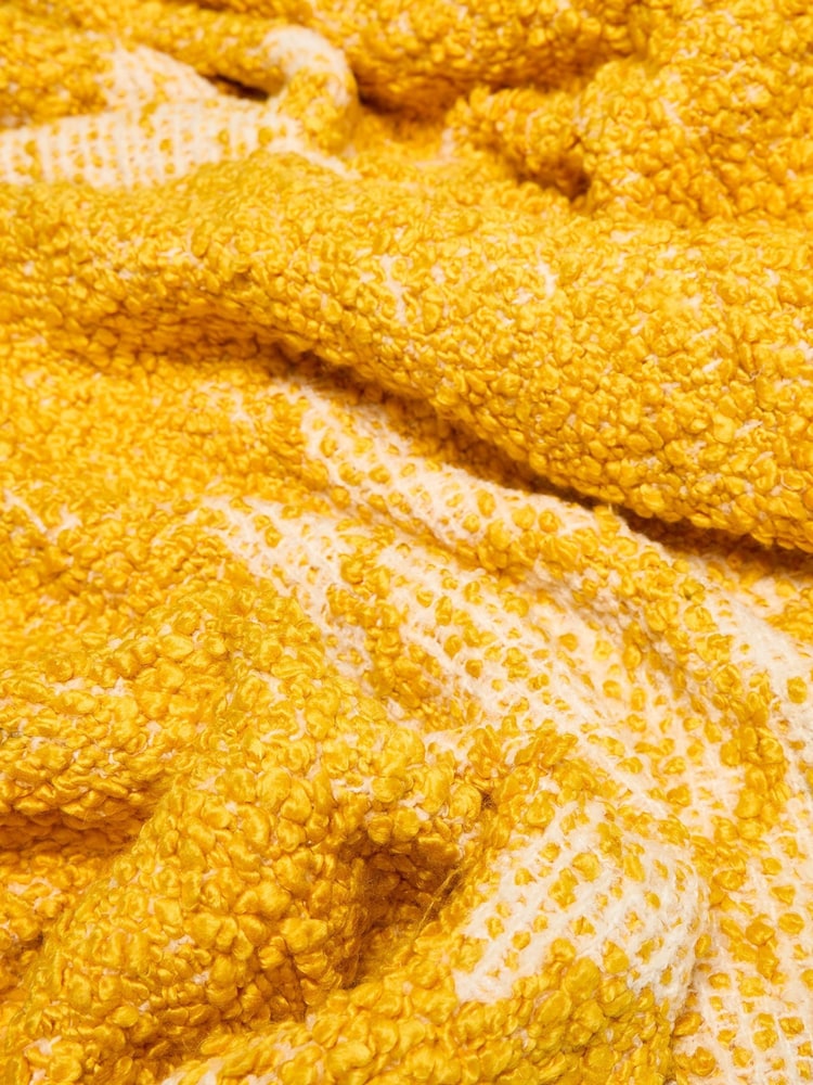 Oliver Bonas Yellow Sun Print Boucle Throw - Image 6 of 6 Oliver Bonas Yellow Sun Print Boucle Throw - Image 6 of 6