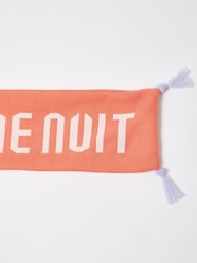 Oliver Bonas Orange Bonne Nuit Knitted Bolster Cushion Cover - Image 3 of 4