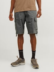 Gris - JACK & JONES Regular Fit Cargo 100% Cotton Shorts - Imagen 1 de 7