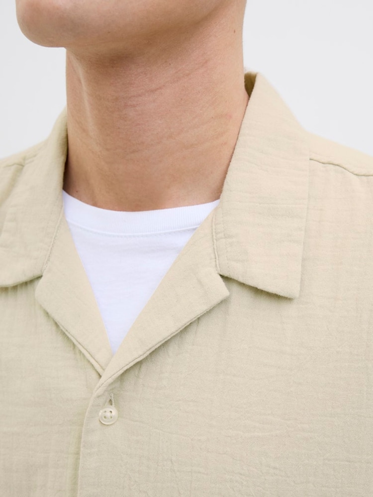 JACK & JONES Light Nude Nude Revere Collar Shirt - Image 4 of 6
