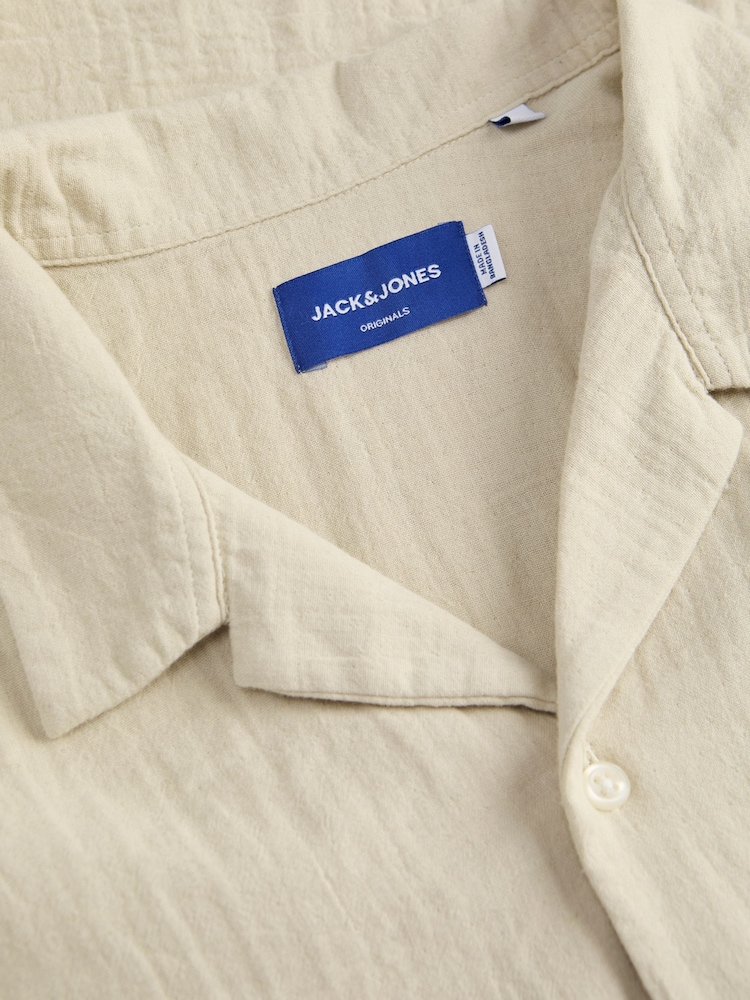 JACK & JONES Light Nude Nude Revere Collar Shirt - Image 6 of 6