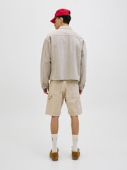 JACK & JONES Nude Loose Fit Longline Carpenter 100% Cotton Shorts - Image 4 of 7