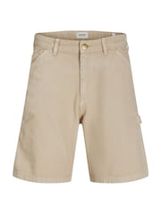 JACK & JONES Nude Loose Fit Longline Carpenter 100% Cotton Shorts - Image 5 of 7