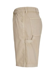 JACK & JONES Nude Loose Fit Longline Carpenter 100% Cotton Shorts - Image 7 of 7