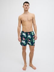 JACK & JONES Blue Flamingo Printed Swim Shorts - Image 1 of 9