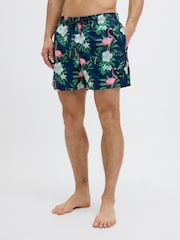 JACK & JONES Blue Flamingo Printed Swim Shorts - Image 3 of 9