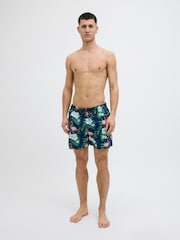 JACK & JONES Blue Flamingo Printed Swim Shorts - Image 4 of 9