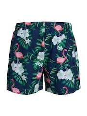 JACK & JONES Blue Flamingo Printed Swim Shorts - Image 6 of 9