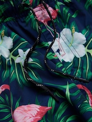 JACK & JONES Blue Flamingo Printed Swim Shorts - Image 8 of 9