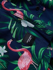JACK & JONES Blue Flamingo Printed Swim Shorts - Image 9 of 9