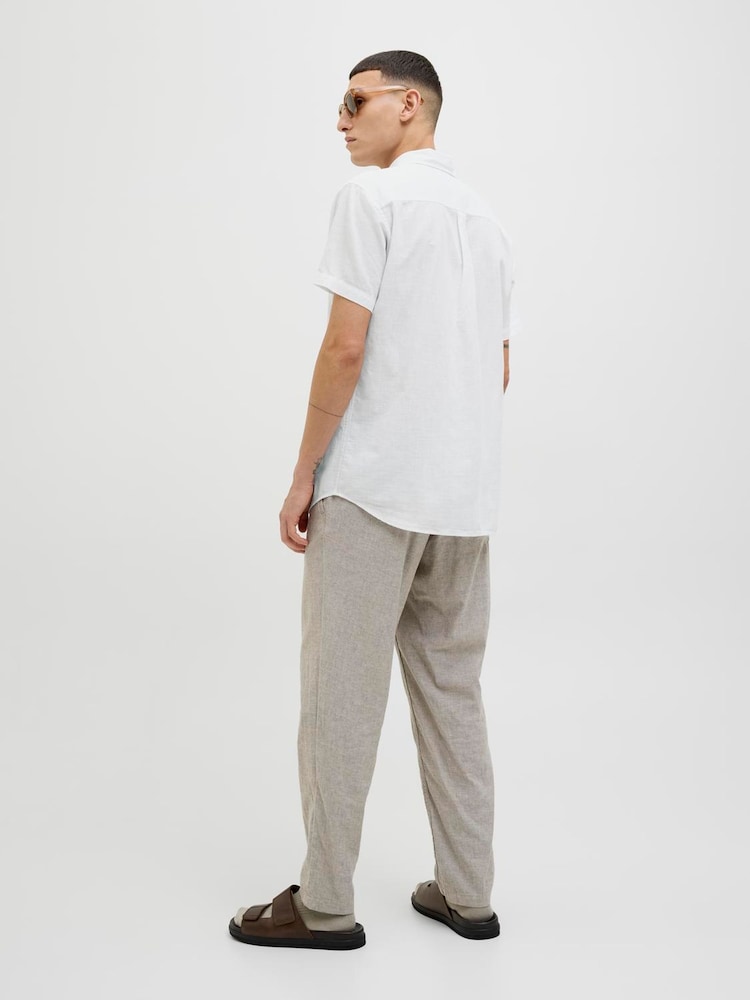JACK & JONES White Short Sleeve Summer Shirt - Image 3 of 5