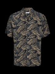 JACK & JONES Black Tropical Print Short Sleeve Resort Shirt - Image 5 of 5