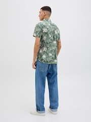 JACK & JONES Green Hawaiian Resort Short Sleeve 100% Cotton Shirt - Image 3 of 5
