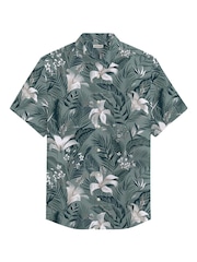 JACK & JONES Green Hawaiian Resort Short Sleeve 100% Cotton Shirt - Image 5 of 5