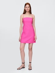 Gap Pink Linen-Blend A-Line Mini Dress - Image 1 of 5