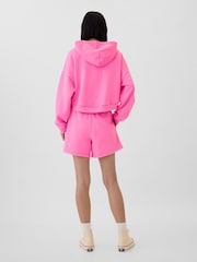 Gap Pink Relaxed Mini-Logo Cropped Hoodie - Image 2 of 2