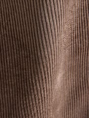 Tan Brown Slim Fit Corduroy Single Pleated Trousers - Image 7 of 8