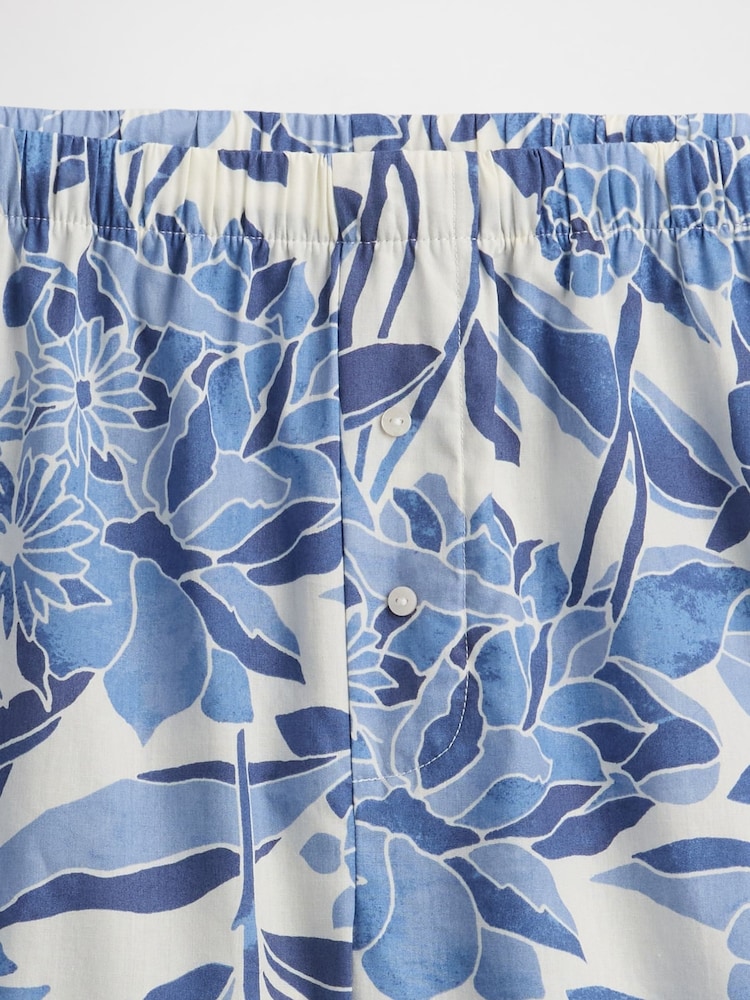 Floral azul - Pantalones de pijama de popelina de algodón de Gap - Imagen 4 de 4