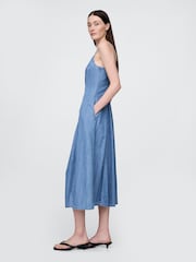 Gap Blue Denim Sleeveless Maxi Dress - Image 3 of 5