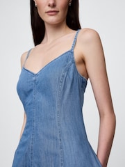 Gap Blue Denim Sleeveless Maxi Dress - Image 4 of 5