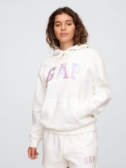 Gap White Pullover Relaxed Logo Hoodie - Image 1 of 5
