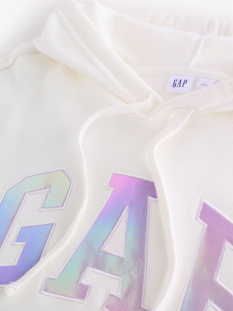 Gap White Pullover Relaxed Logo Hoodie - Image 9 of 9 Gap White Pullover Relaxed Logo Hoodie - Image 9 of 9
